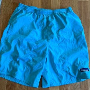 Mens Patagonia Swim Trunks, size medium, aqua blue